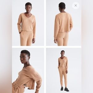 Calvin Klein Performance Beige Ribbed Top and Joggers